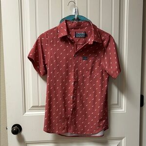 BURLEBO Rust Red Short-Sleeve Button-Down Shirt